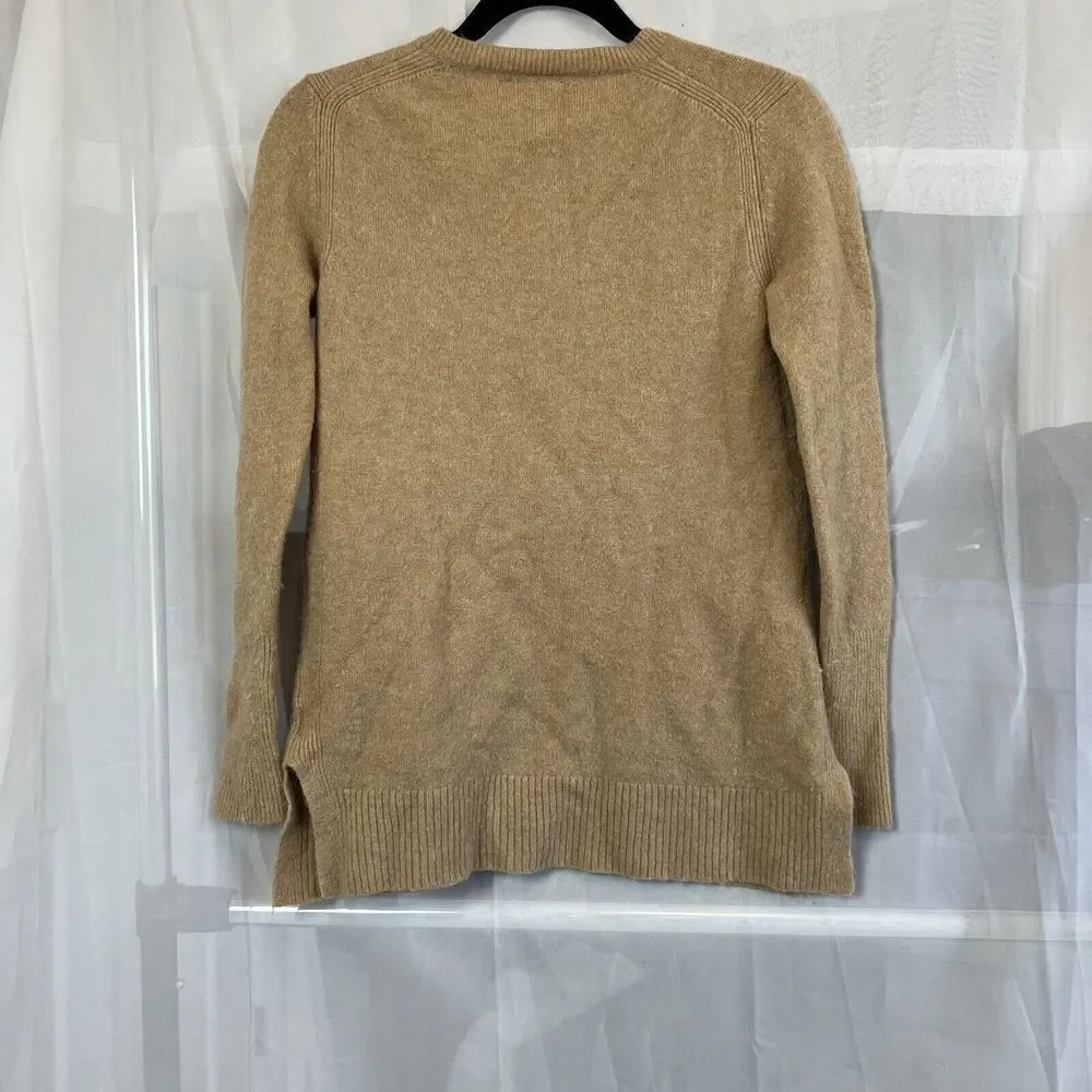 J Crew merino wool alpaca blend v neck pocket sweater XS oversized relaxed